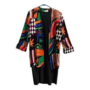 Vintage Lady Carol of New York Dress SIZE 16 Art to Wear Jacket Belted 2 Piece